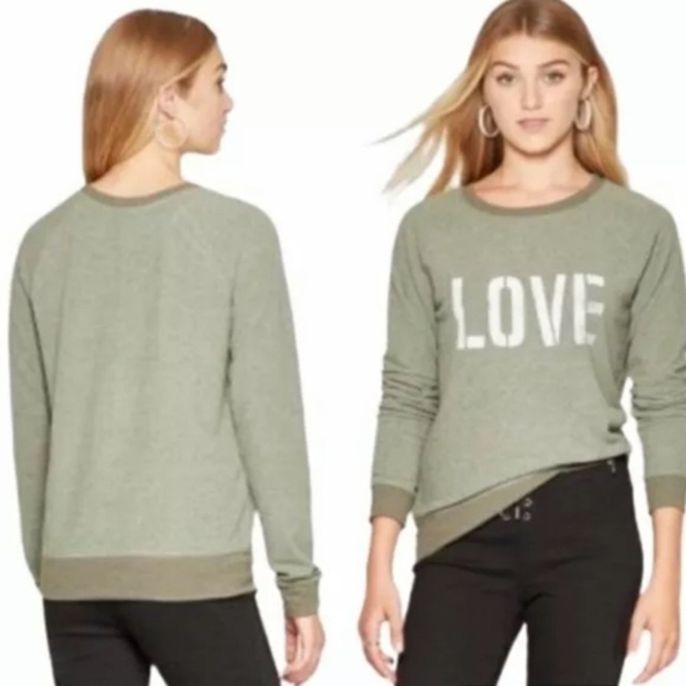 Grayson Threads LOVE Graphic Pullover Sweatshirt Green